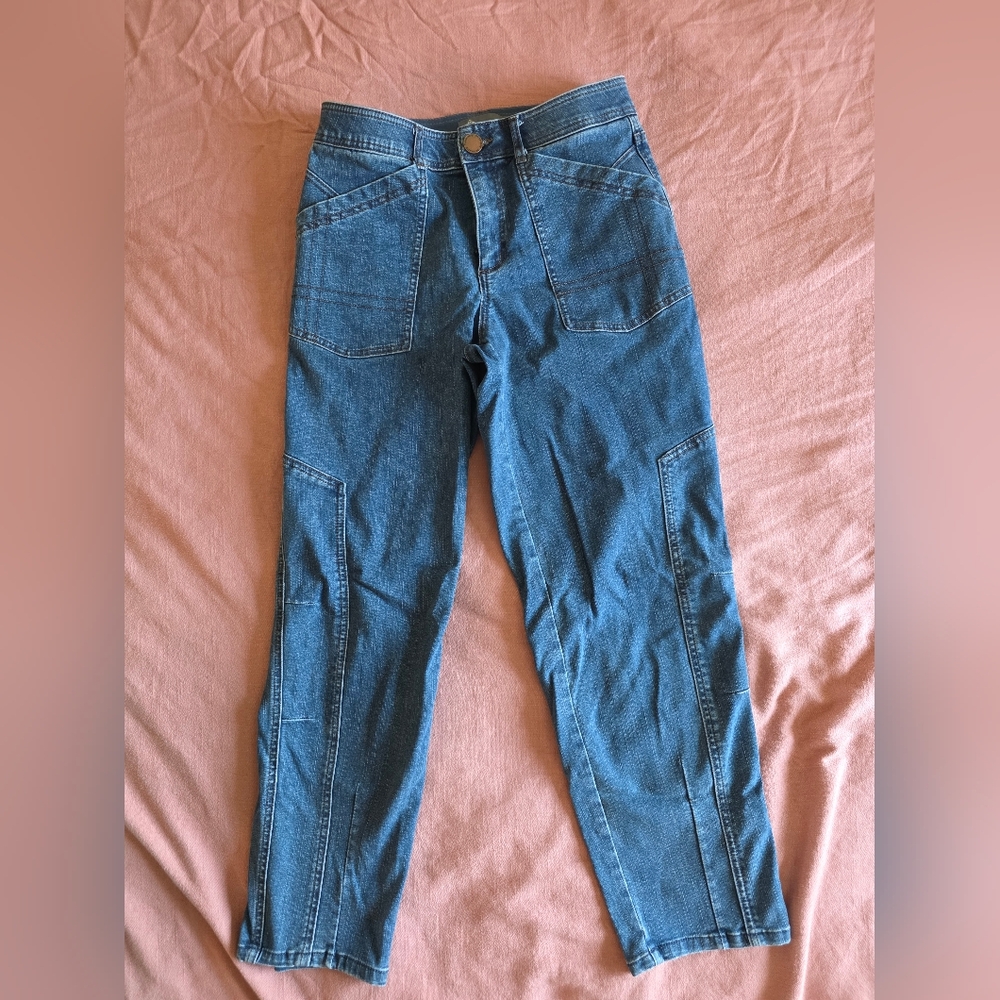 Democracy High-Rise Blue Denim Utility Jeans